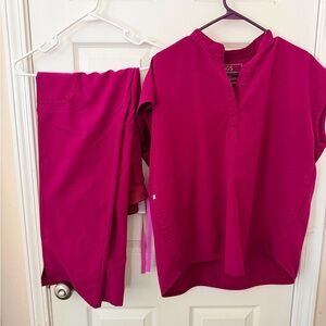 Figs Women's Scrub Set in Magenta